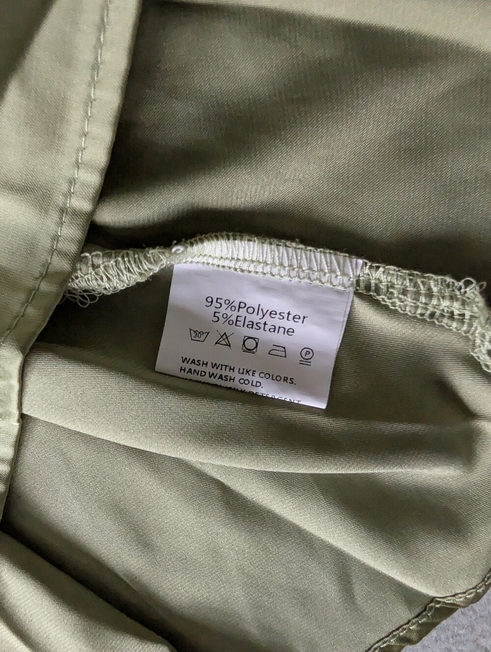 Satin Tailored Sage Green Long Sleeve V Neck Blouse Quiet Luxury Smocked Sz XXL image 9